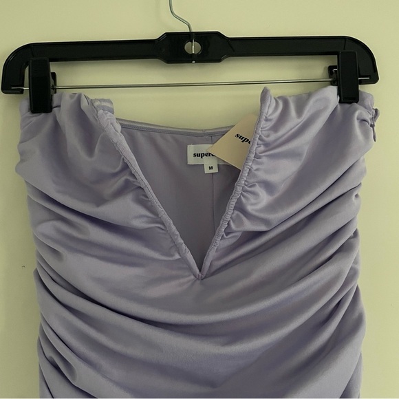 New! Superdown Purple Superdown Vivienne Ruched Mini Dress NWT 20230 - Picture 4 of 8